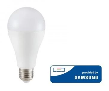 15W LED lemputė V-TAC, A65, E27, termoplastinė, (3000K) šiltai balta. SAMSUNG LED chip