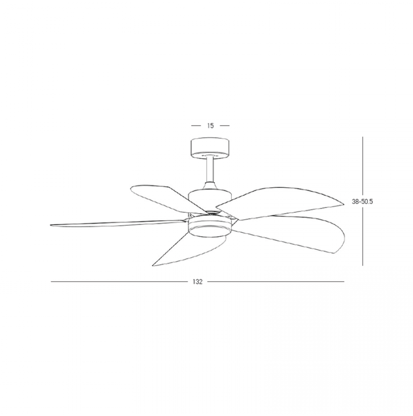 15W LED lubinis šviestuvas - ventiliatorius, medžio/baltos sp., 3000/4000/6500K, 25328