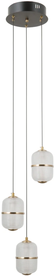 15W LED pakabinamas šviestuvas ALANI, juodos/aukso sp./skaidrus, 3000K