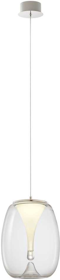 15W LED pakabinamas šviestuvas DROP, chromo sp./skaidrus, 3000K, 01-3629