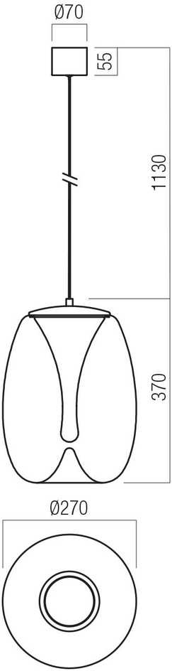 15W LED pakabinamas šviestuvas DROP, chromo sp./skaidrus, 3000K, 01-3629