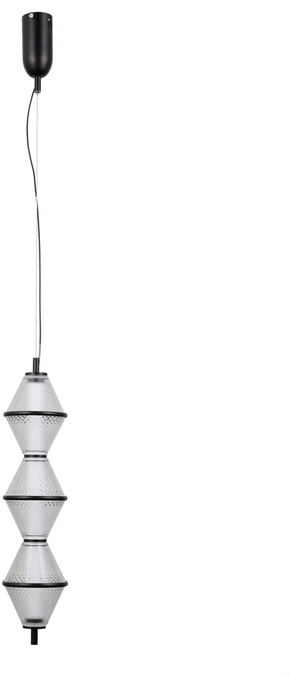15W LED pakabinamas šviestuvas FUENTE, juodos sp./skaidrus, 3000K