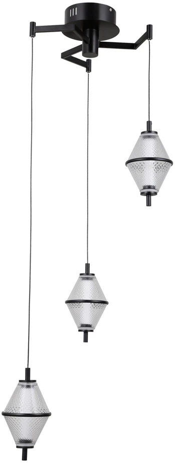 15W LED pakabinamas šviestuvas FUENTE, juodos sp./skaidrus, 3000K