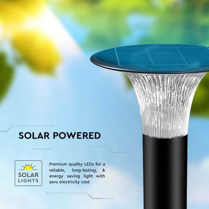 V-tac 15W LED pastatomas lauko šviestuvas su saulės baterija ir judesio davikliu, juodas, 4000/6000K, IP65