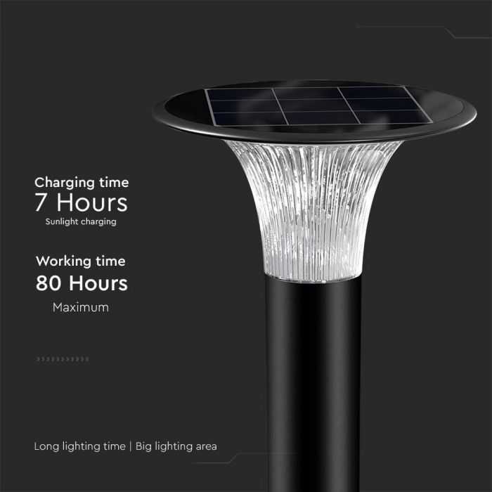 V-tac 15W LED pastatomas lauko šviestuvas su saulės baterija ir judesio davikliu, juodas, 4000/6000K, IP65