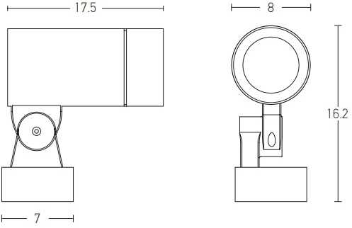 15W LED paviršinis akcentinis lauko šviestuvas, grafito sp., 3000K, E235