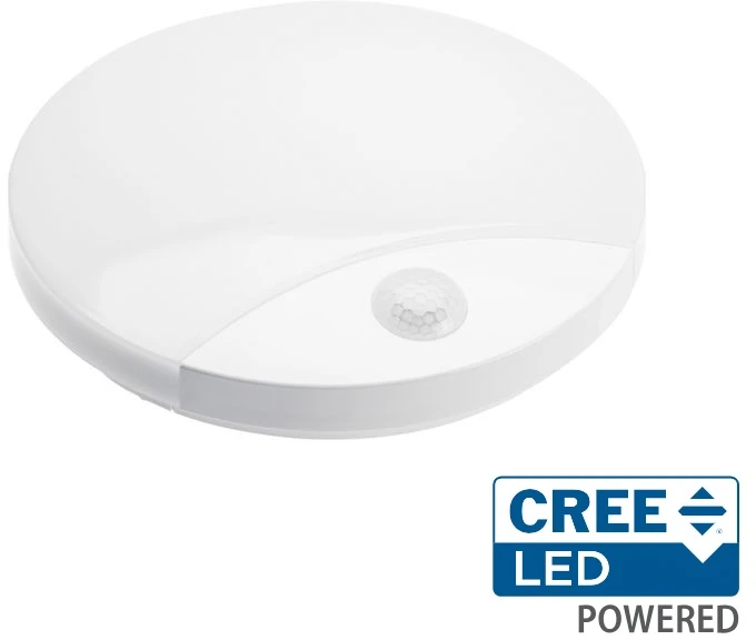 Lubinis šviestuvas 15W LED paviršinis šviestuvas, baltas, 3000/4000/6000K, su judesio davikliu, IP44, CREE LED chip