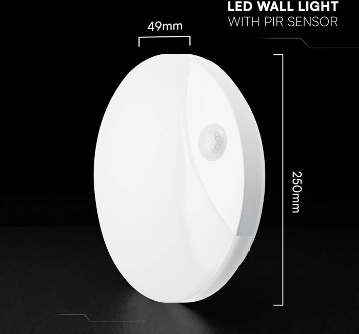 Lubinis šviestuvas 15W LED paviršinis šviestuvas, baltas, 3000/4000/6000K, su judesio davikliu, IP44, CREE LED chip