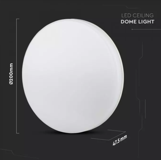 Lubinis šviestuvas V-tac 15W LED paviršinis šviestuvas, baltas, 3000K, IP44