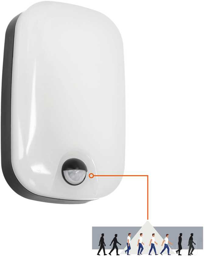 Sieninis šviestuvas 15W LED sieninis fasado šviestuvas BAVANO, juodos/baltos sp., 3000/4000/5700K, su judesio davikliu, IP54