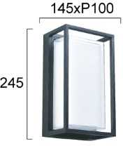 Sieninis šviestuvas 15W LED sieninis fasado šviestuvas NIKAO, tamsiai pilkas, 3000K, IP65, 4321900