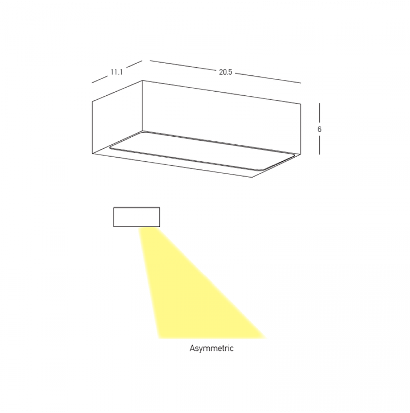 15W LED sieninis fasado šviestuvas, tamsiai pilkas, 3000K, IP54, E518