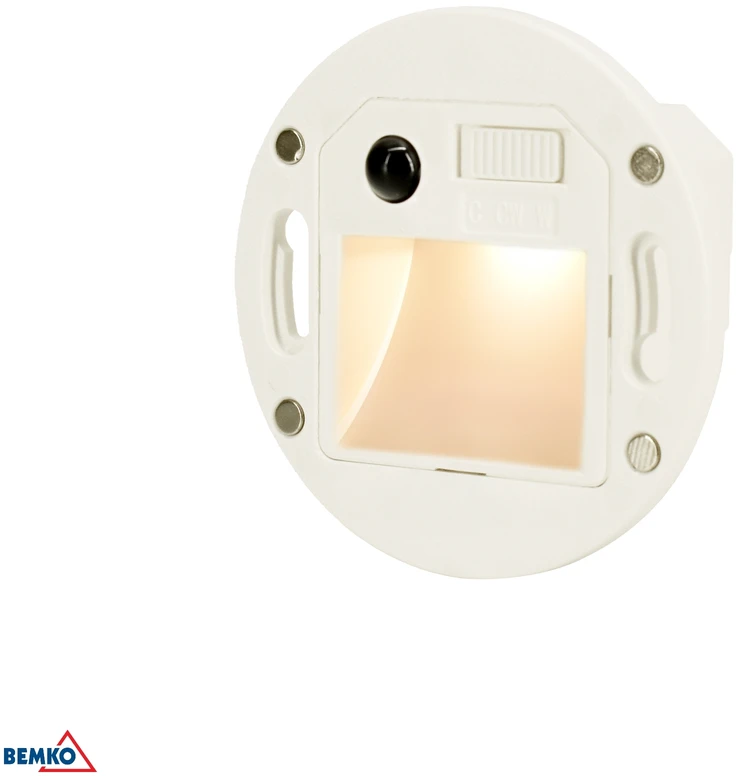 1,5W LED sieninis įmontuojamas šviestuvas laiptų apšvietimui SYNTO, baltas, 3000/4000/5700K, be dangtelio, su judesio davikliu