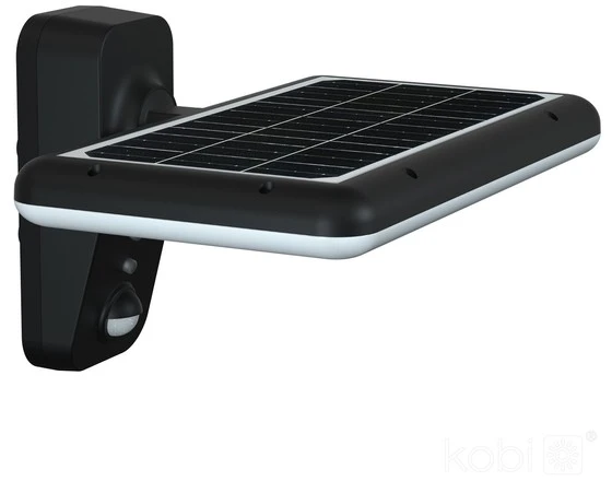 Sieninis šviestuvas 15W LED sieninis lauko šviestuvas su saulės baterija ir judesio davikliu PHOENIX G2, juodas, 3000/4000K, IP65