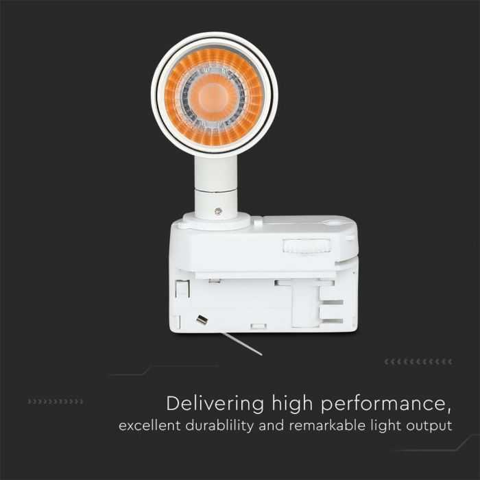 V-tac 15W LED šviestuvas į 3 fazių bėgelius, baltas, 4000K, SAMSUNG LED chip