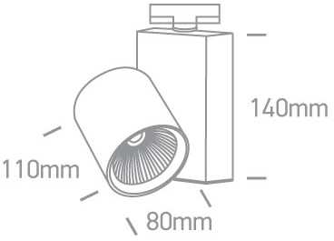 15W LED šviestuvas į bėgelius, juodas, 4000K, 65611NT/B/C