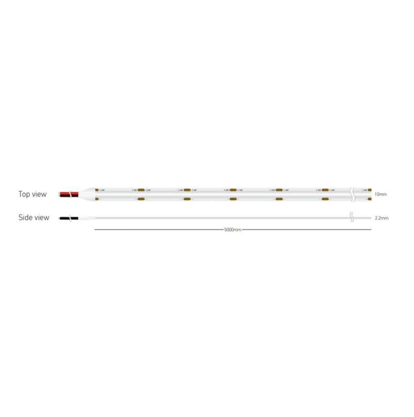 15W/m LED DOB juosta, 24V, 288LEDs/m, 3000K, IP20, 5m ritė, LS55