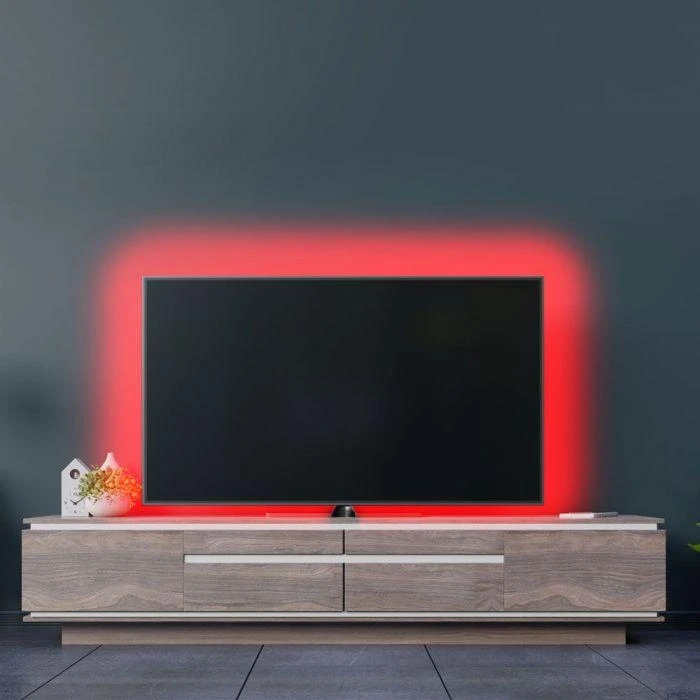 V-tac 15W/m LED juosta, RGB+3IN1, IP65, 5 metrų ritė, su nuotolinio valdymo pulteliu, valdikliu ir užmaitinimu