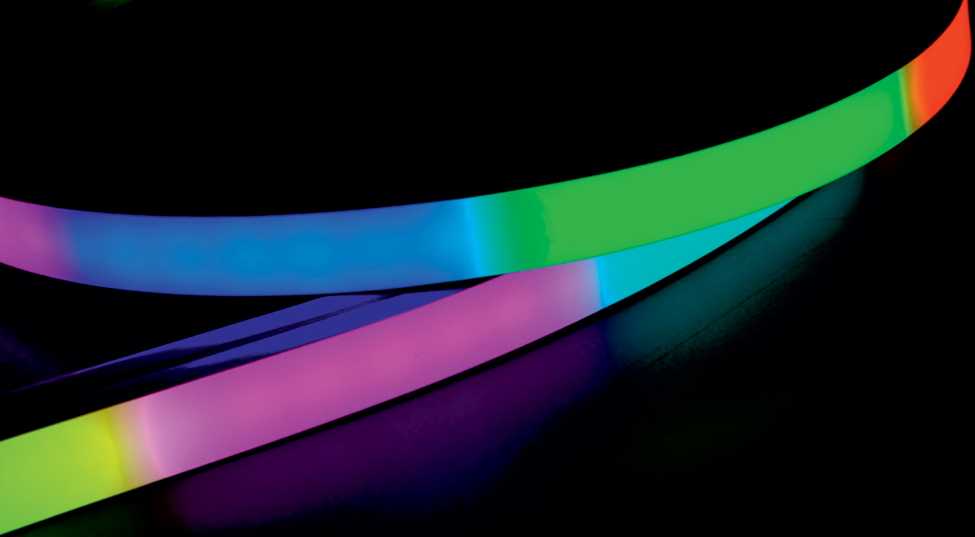 15W/m LED skaitmeninė NEON juosta, 24V, 70LEDs/m, 3000K/RGB, IP67, 5m ritė, LS76