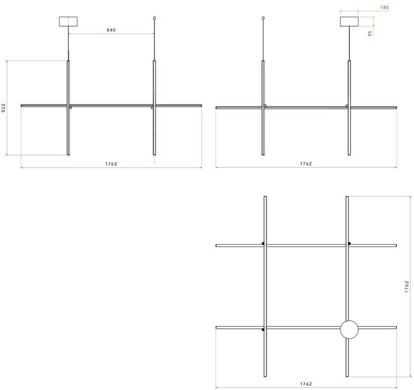 161W LED pakabinamas šviestuvas COORDINATES S4, šampano sp., 2700K, dimeriuojamas