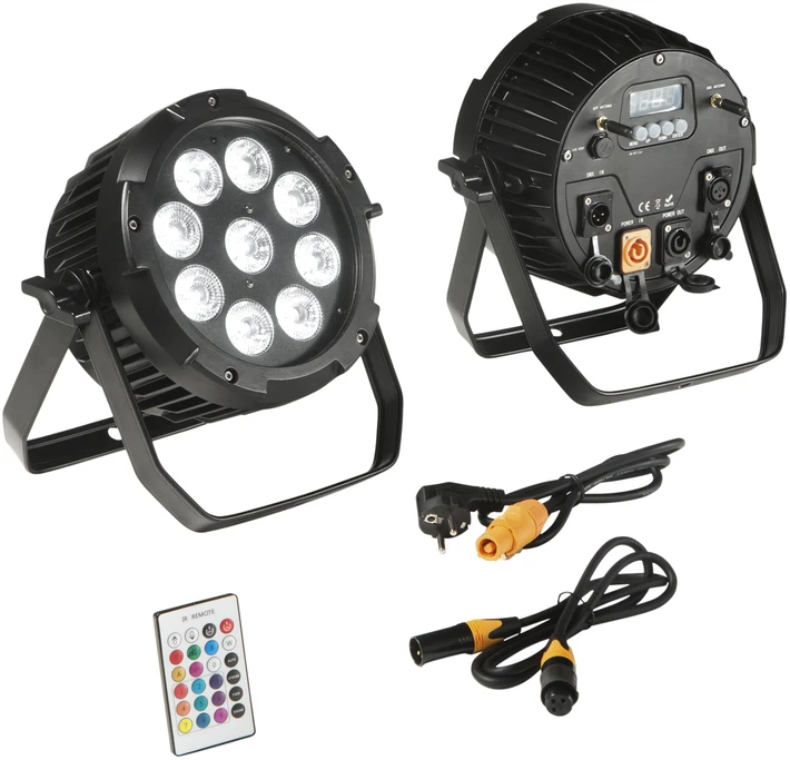 162W LED įkraunamas prožektorius SHOW, juodas, RGBW