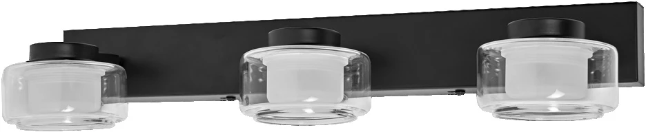 Sieninis šviestuvas 16,5W LED sieninis vonios šviestuvas ORBIS FLAME, juodas, 3000/4000K, IP44