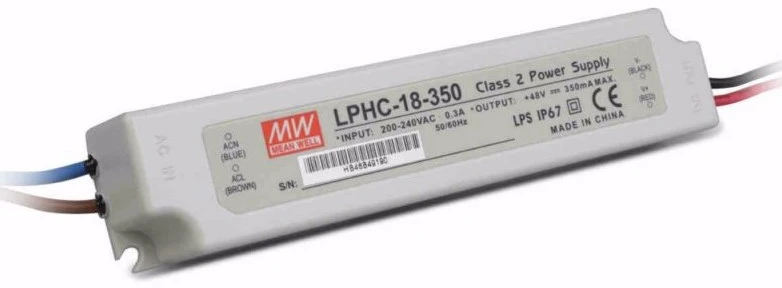 16,8W LED impulsinis maitinimo šaltinis MEAN WELL, 48V, 350mA, IP67