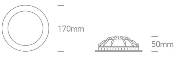 16W LED įleidžiamas šviestuvas, baltas, 3000K, 10116FD/W/W