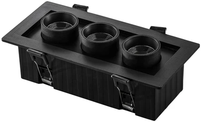 16W LED įleidžiamas šviestuvas SIDER, juodas, CCT