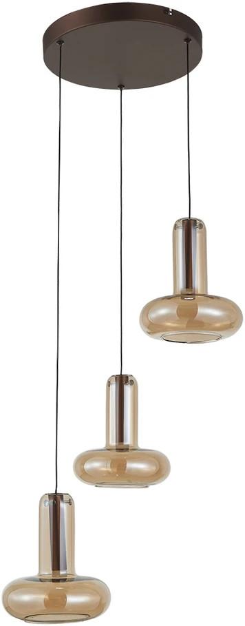 16W LED pakabinamas šviestuvas CAROTE, vario/gintaro sp., 3000K, dimeriuojamas