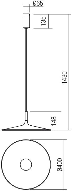 16W LED pakabinamas šviestuvas KAI, juodas, 3000K, 40cm, 01-3038