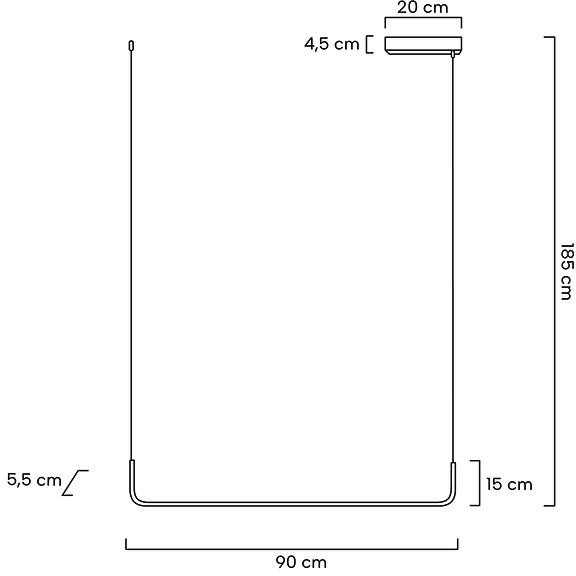 16W LED pakabinamas šviestuvas SHAPE 90, juodas, 3000K
