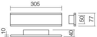 16W LED sieninis šviestuvas RAIL, juodas, 3000K, 01-2299