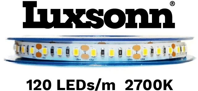 16W/m LED juosta LUXSONN, DC24, 120 LED/m, 2700K, CRI90, 5m ritė