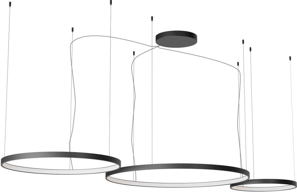 176W LED pakabinamas šviestuvas ORION, juodas, 2700/3000/4000K, dimeriuojamas, 01-3885