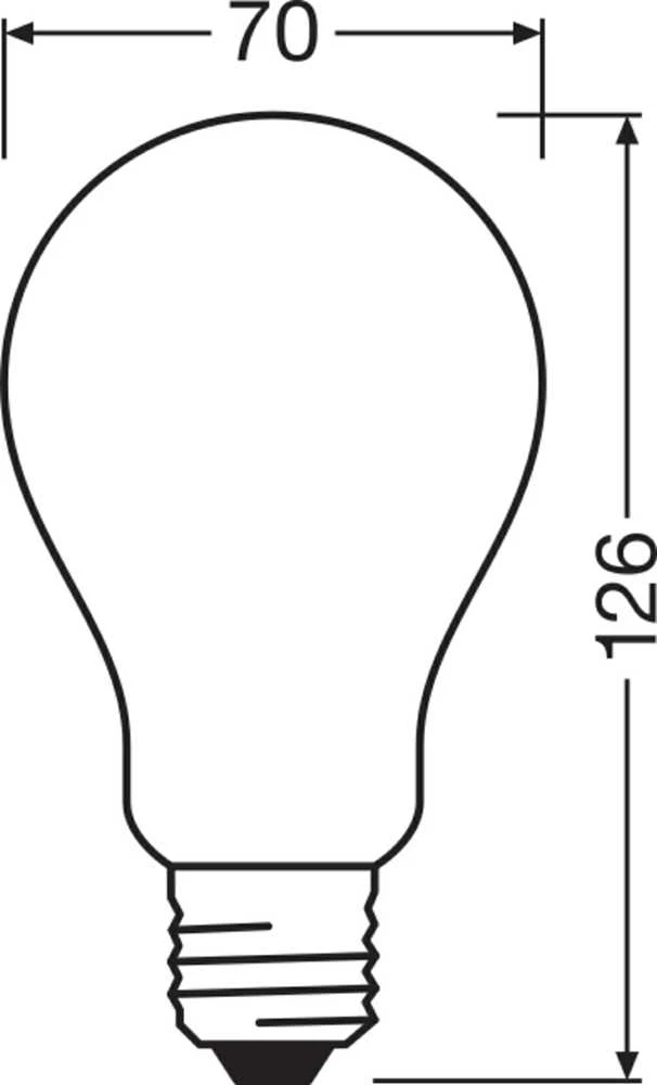 Ledvance 17W LED lemputė CLASSIC A, E27, baltos matinės sp., 2700K