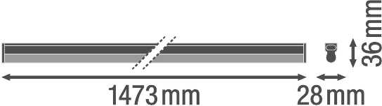 17W LED linijinis paviršinis šviestuvas COMPACT, 3000K