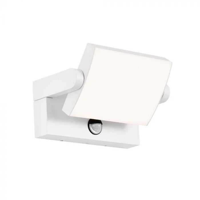 Sieninis šviestuvas V-tac 17W LED sieninis lauko šviestuvas, baltas, 4000K, IP65, su judesio davikliu