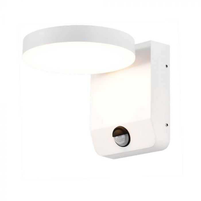 V-tac 17W LED sieninis lauko šviestuvas, baltas, 4000K, IP65, su judesio davikliu