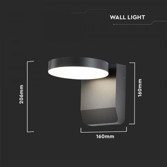 Sieninis šviestuvas V-tac 17W LED sieninis lauko šviestuvas, juodas, 4000K, IP65
