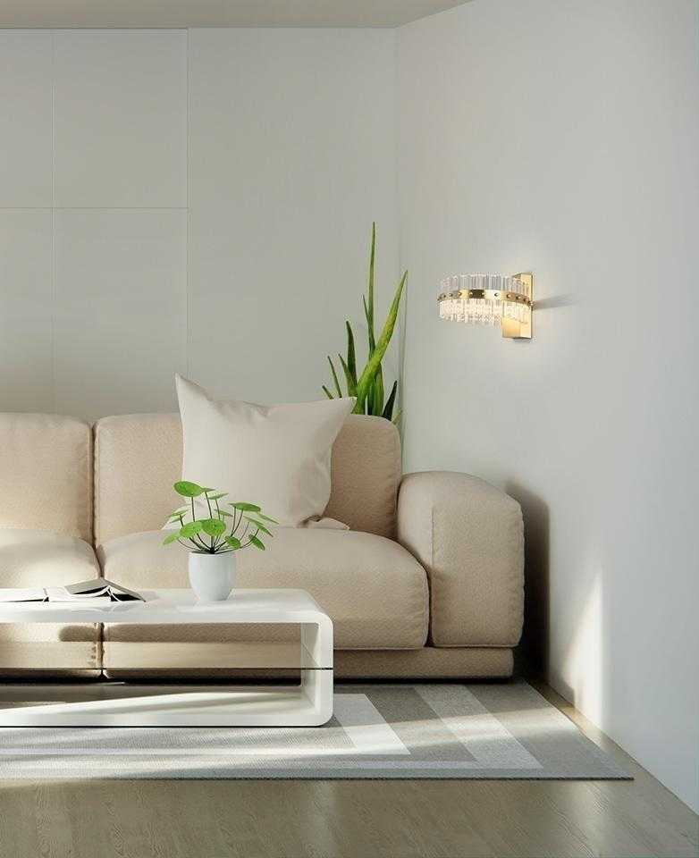 17W LED sieninis šviestuvas SATURNUS WALL, aukso sp., 3000K