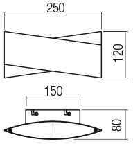 17W LED sieninis šviestuvas XAVIER, juodos/aukso sp., 3000K, 01-2381