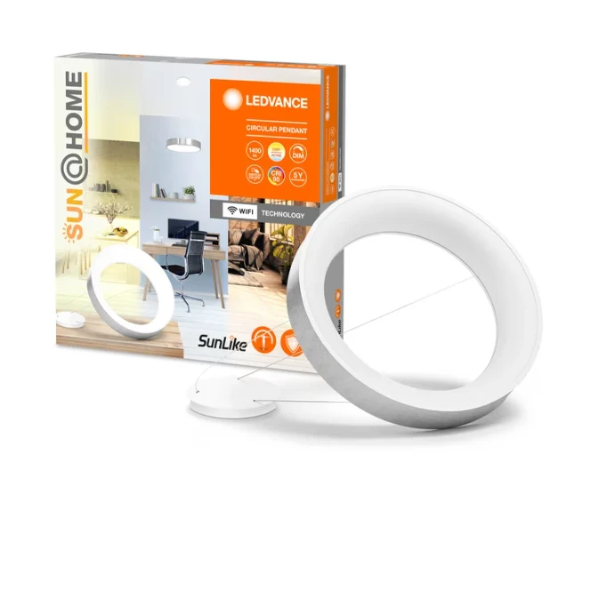 Ledvance Smart 18,5W LED pakabinamas šviestuvas SUNATHOME, sidabro sp., 2200-5000K, dimeriuojamas