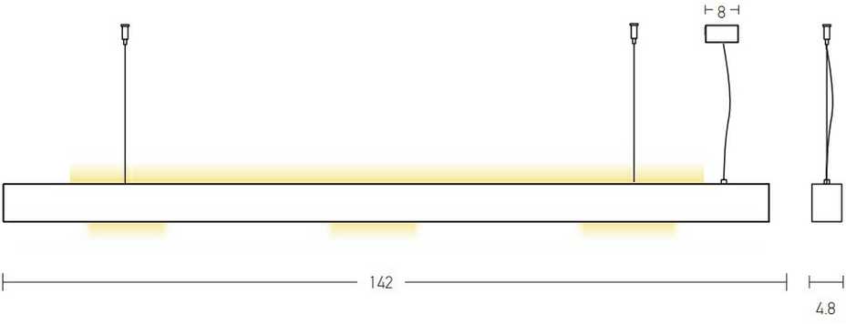 18W + 36W LED pakabinamas šviestuvas, aukso/bronzos sp., 3000K, 22208