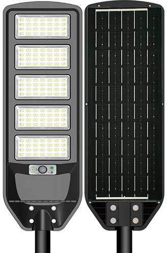 18W LED gatvės šviestuvas su saulės baterija, juodas, 6000K