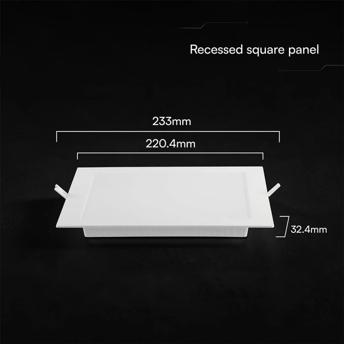 18W LED įleidžiama panelė, balta, 3000/4000/6500K, CREE LED chip