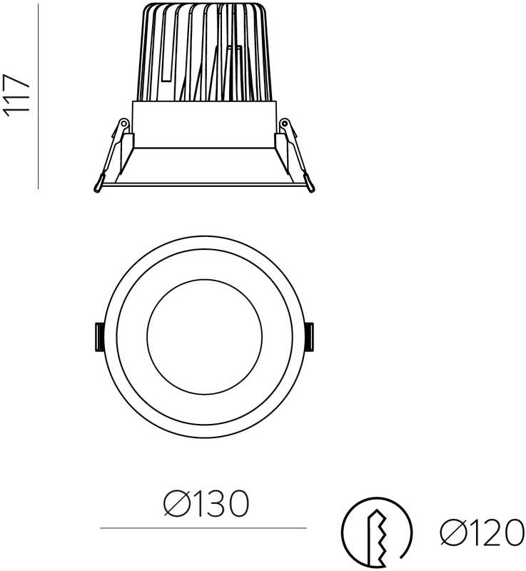 18W LED įleidžiamas šviestuvas KIDAL, baltas, 2700K, IP44, E3771392B