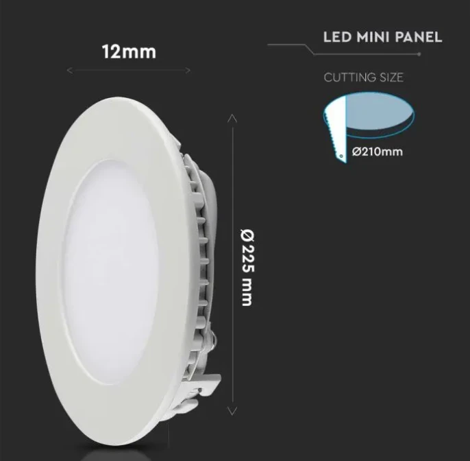 V-tac 18W LED įmontuojama panelė, balta, 4000K, su maitinimo šaltiniu
