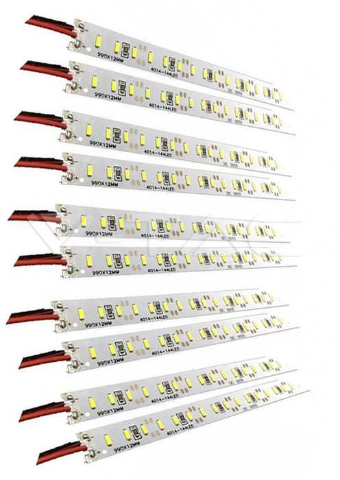 V-tac 18W LED juosta kietu pagrindu, 12V, SMD4014, 1M, 3000K, 10vnt pakuotė