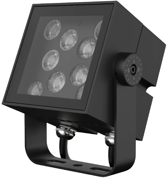 18W LED lauko šviestuvas - prožektorius FLOODLIGHT SQUARE, juodas, 3000K, 10°, IP66